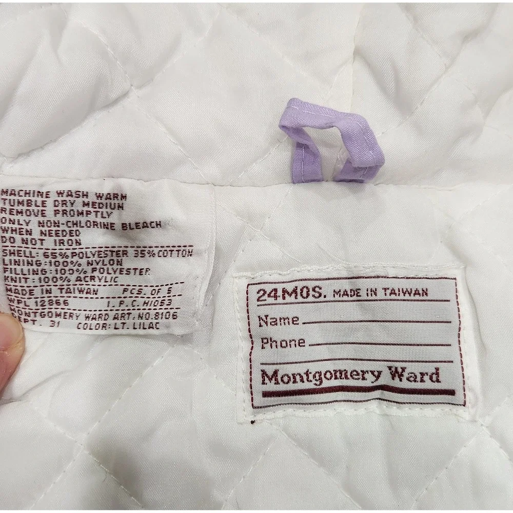 Montgomery Ward Vintage Lilac Hooded Snowsuit‎ Bunting Baby Toddler 24 Months
